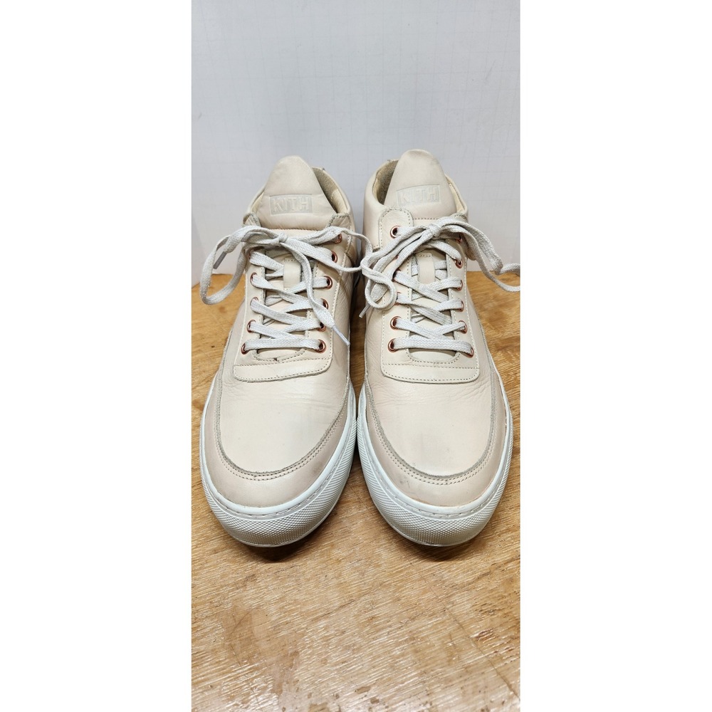 Ronnie Fieg Filling Pieces Kith Tan Leather Mid Top Sneakers Mens 42 Portugal